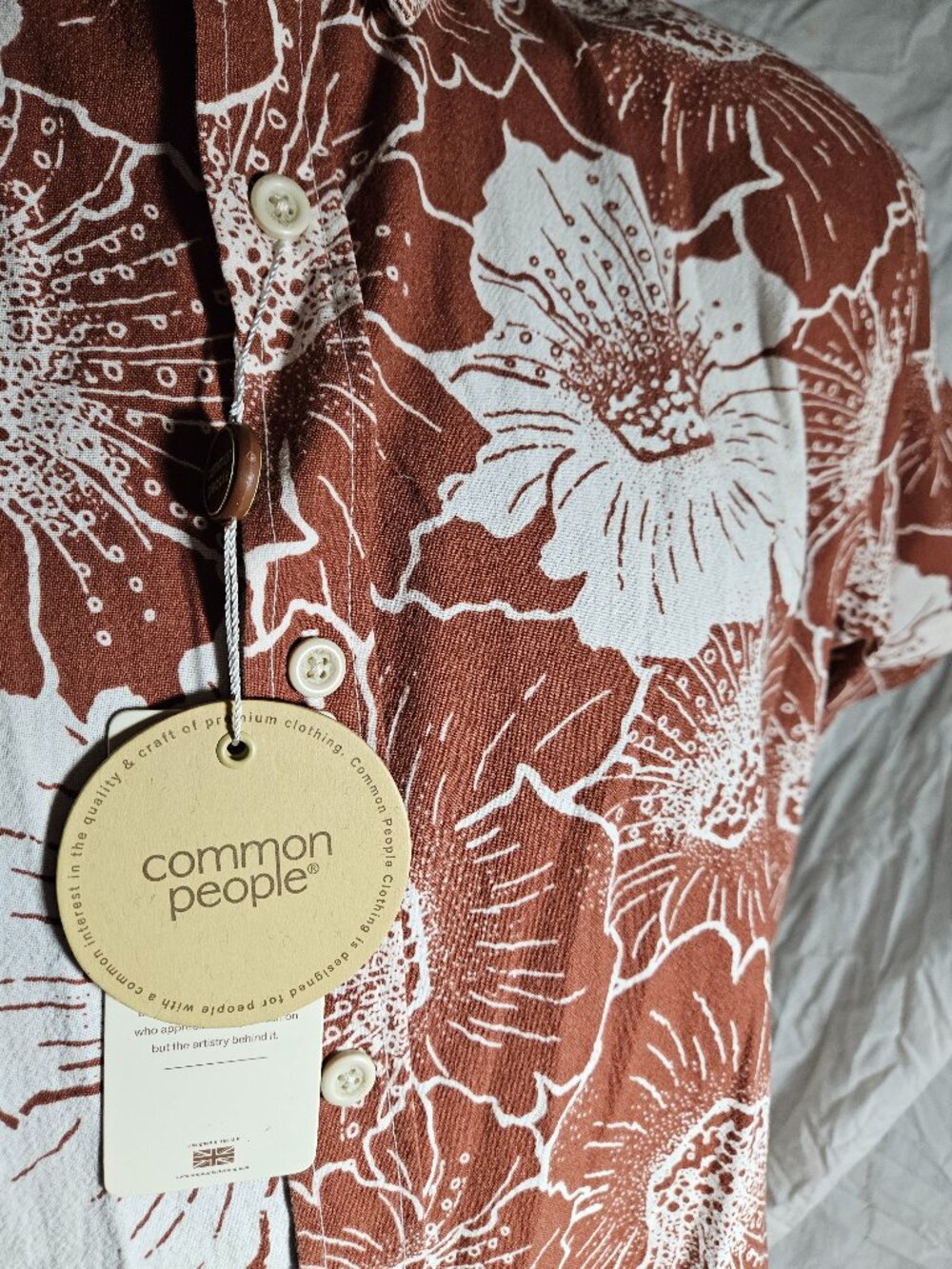 Common People Clothing Men's Floral Print Camp Shirt NEW Sz L Large - Picture 3 of 8